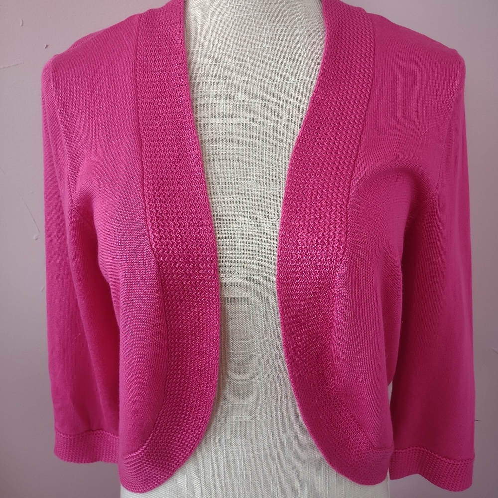 Chaps By Ralph Lauren Pink Women's Medium Bolero Sweater NWT
